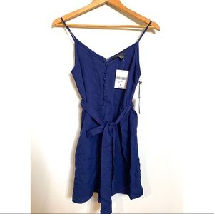Forever 21 Blue Belted Romper Cami Size Small